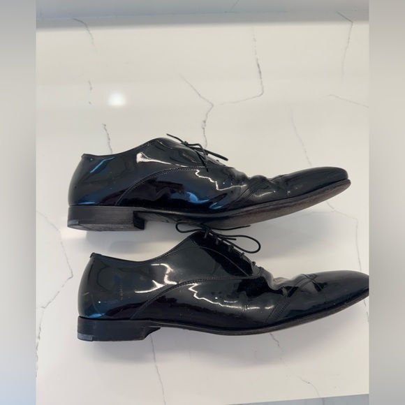 Men’s Prada Black Patent Leather Oxford Shoes- Men’s 10 - Picture 5 of 12